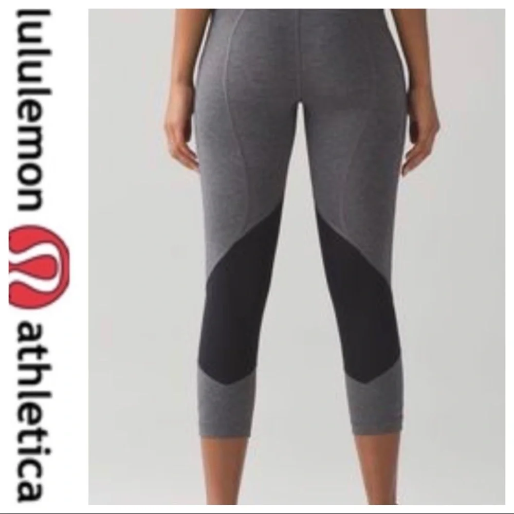 πSALEπ Lululemon Rare Gray Pace Rival Crop - Picture 1 of 10